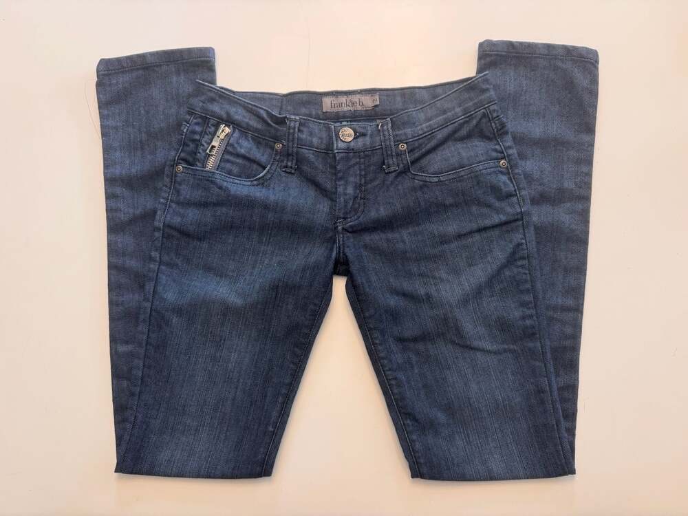 Frankie B. Women's Size 2 Dark Wash Zipper Detail Skinny Jeans